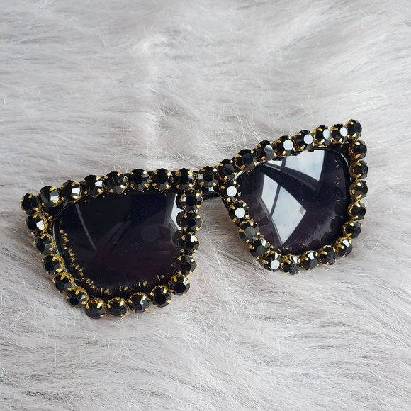 Accessories - New Just Saying black jewel embellished acrylic sunglasses